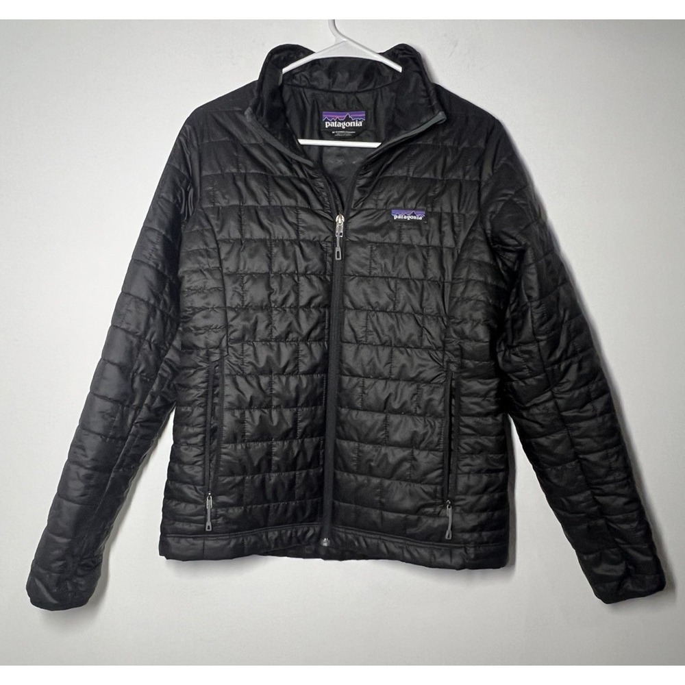 Patagonia Women's Black Nano Full Zip Puffer Jacket Coat - Size Medium, EUC - Picture 8 of 8